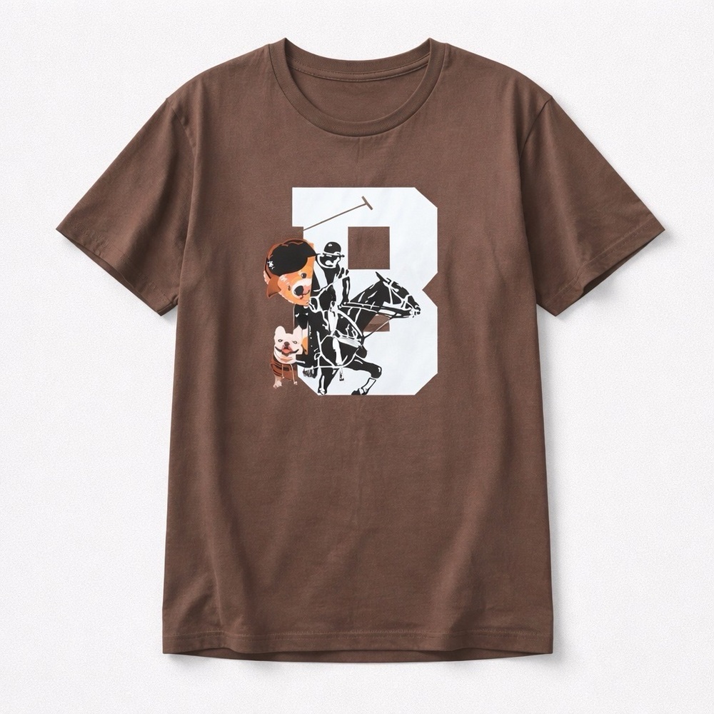 Beverly Hills Polo Club Brown Tee with White Logo